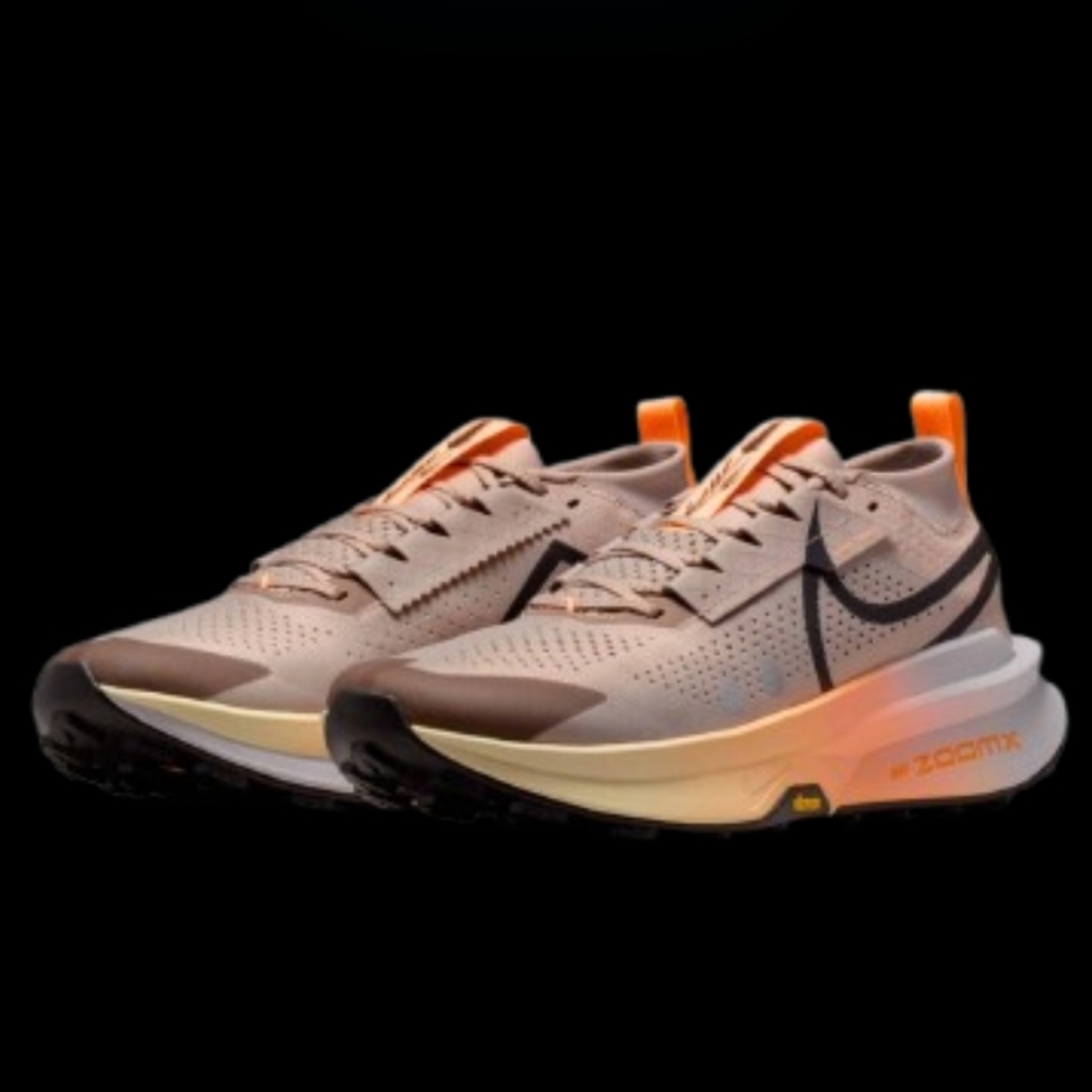 Nike ZoomX Zegama 2 Trail Womens Malt Ghost Alabaster Black Orange